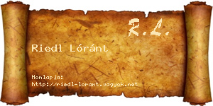 Riedl Lóránt névjegykártya